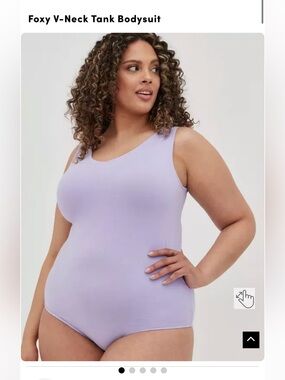 GUC Torrid Size 3 Foxy V-Neck Tank Bodysuit - Lavender